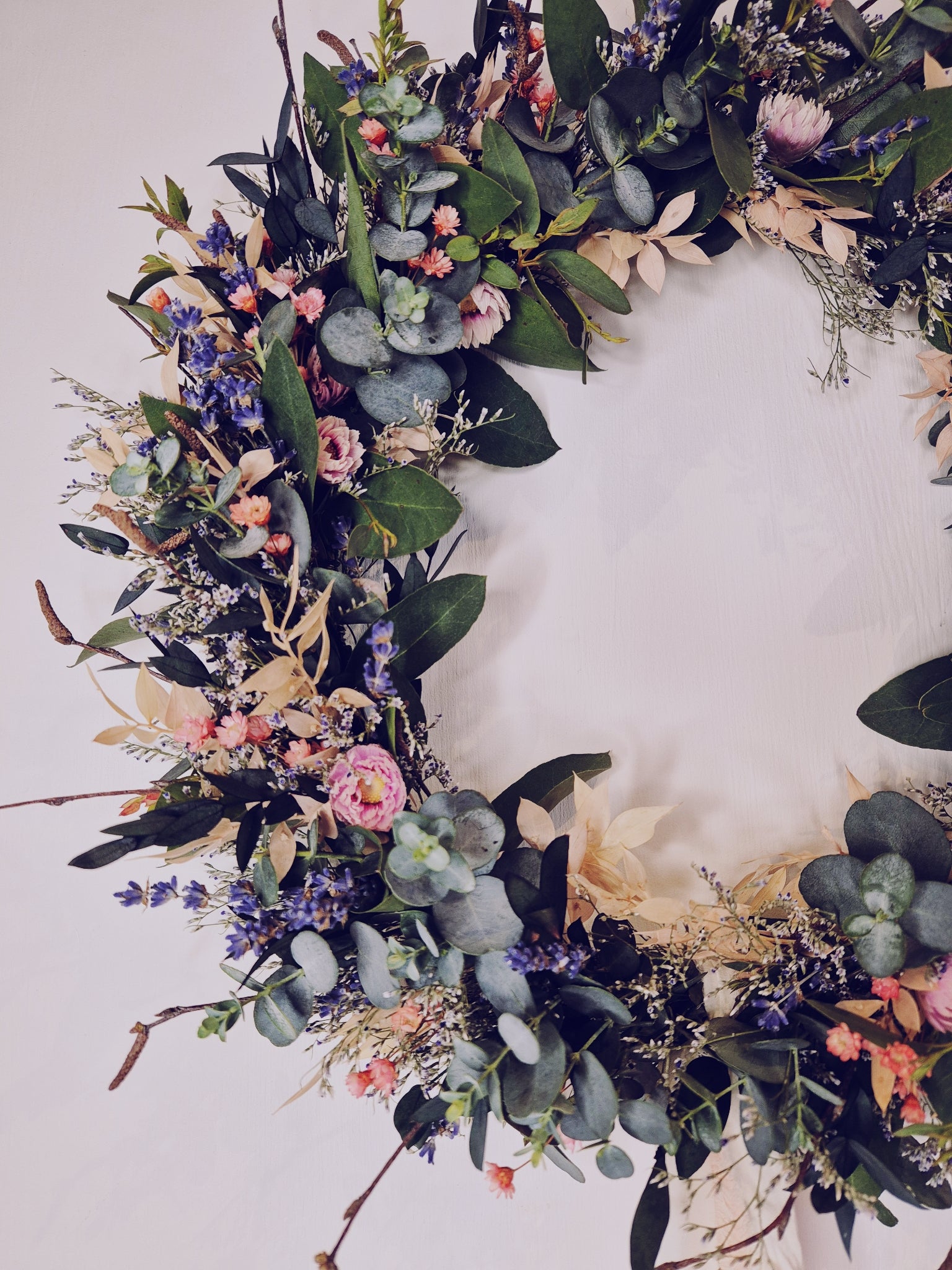 Dried flower wreath