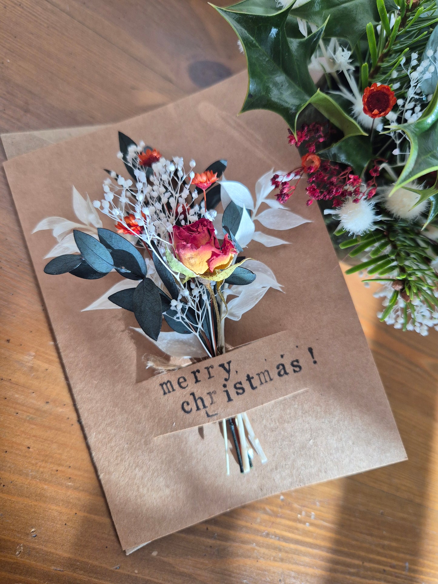 Dried Flower Christmas Card