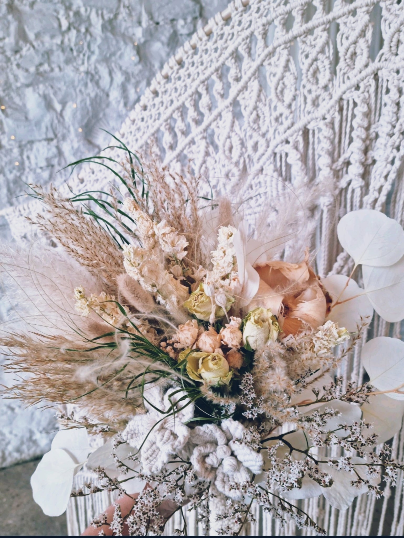Dried wedding flower bouquet