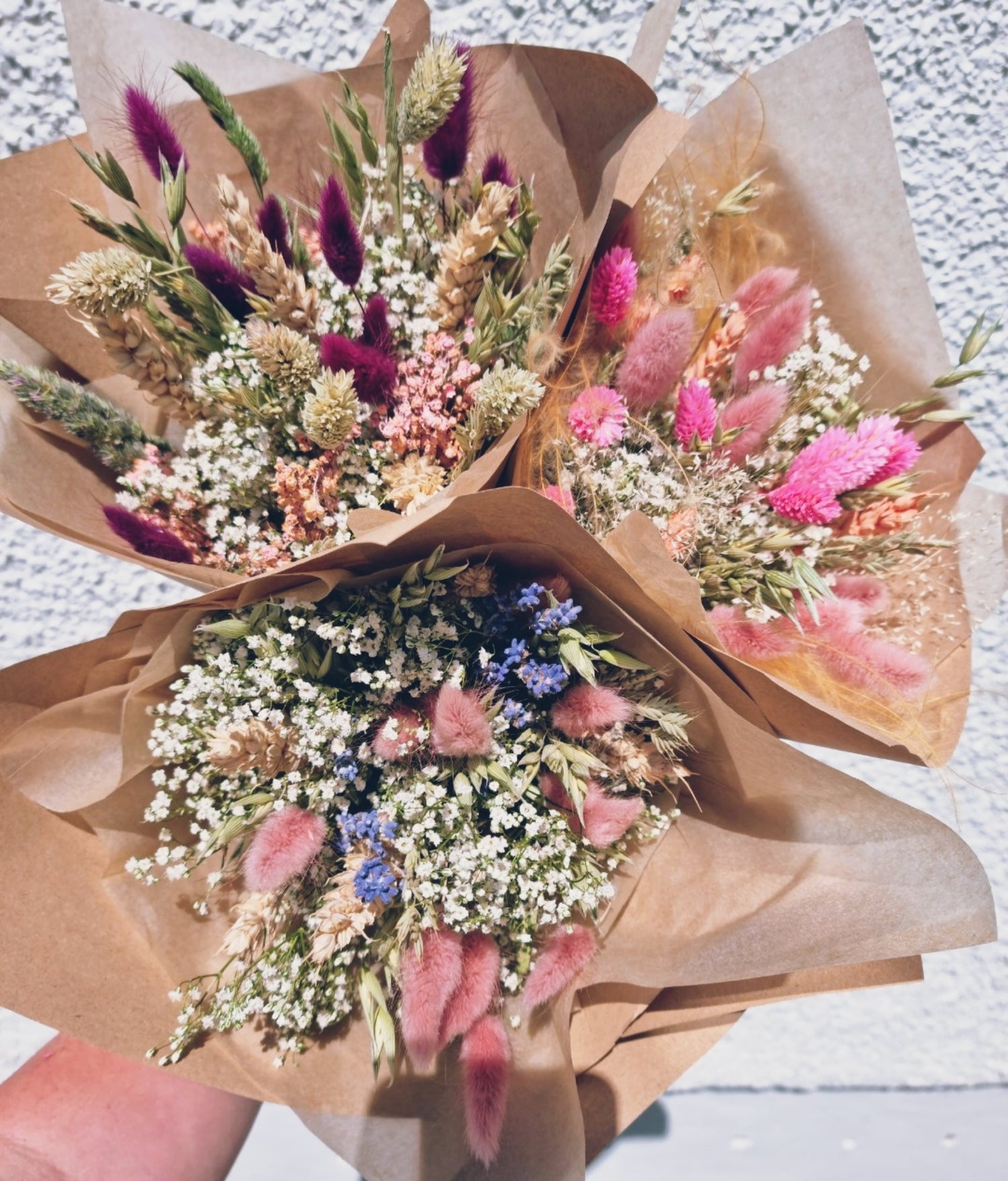Dried flower bouquet