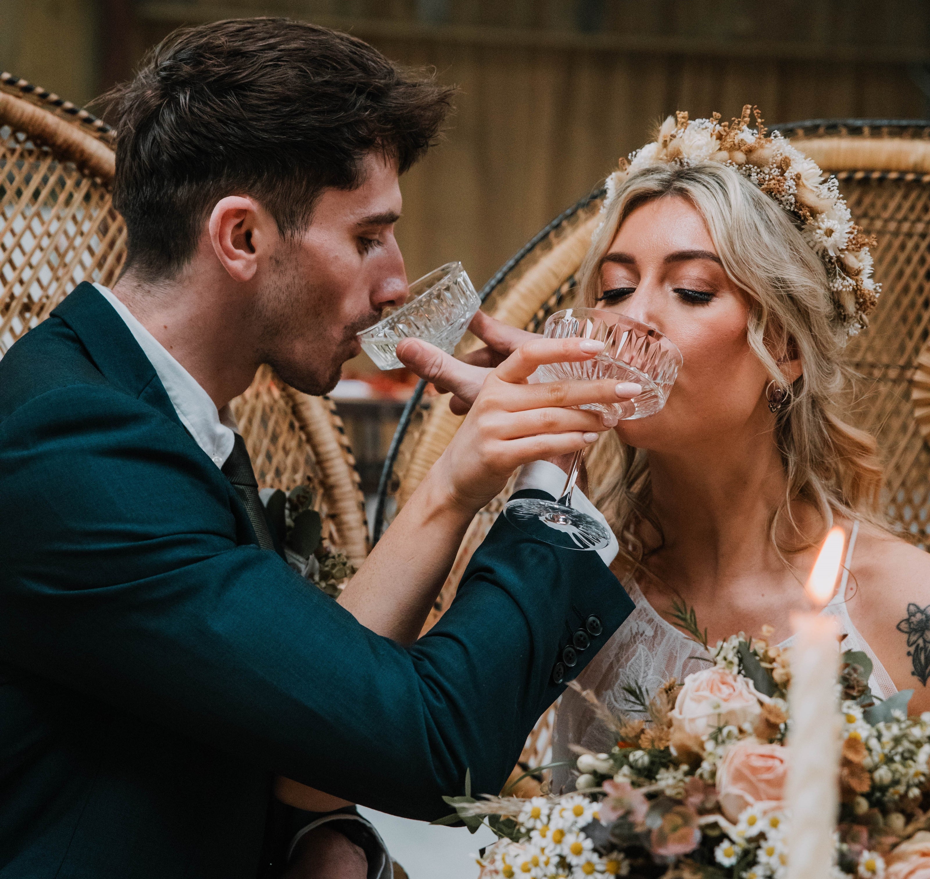 Dried wedding flowers