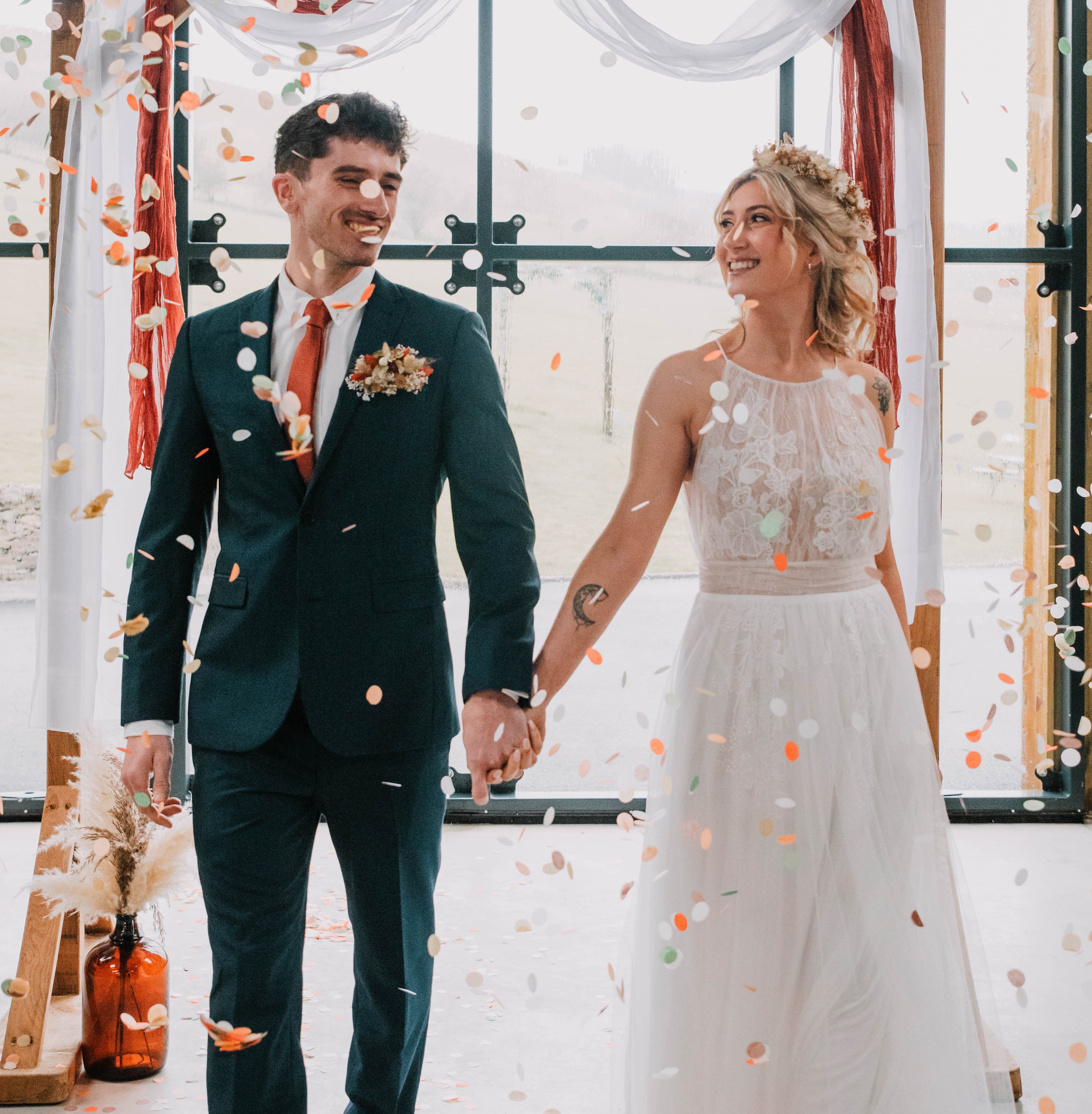 Dried wedding flowers